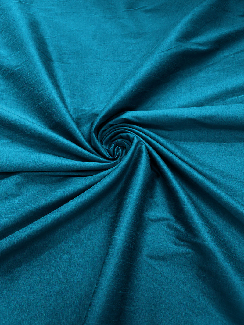 Teal -Polyester Dupioni Faux Silk Fabric/ 55” Wide/Wedding Fabric/Home Decor.