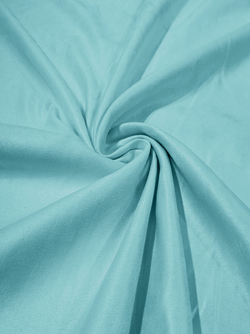 Tiff Blue Faux Suede Polyester Fabric | Microsuede | 58" Wide.