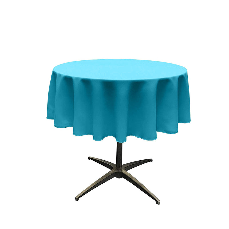 Turquoise Round Polyester Poplin Seamless Tablecloth - Wedding Decoration Tablecloth