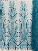 Palm Beaded Damask Design Fabric, by The Yard. (Copy)
