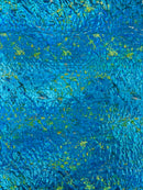 Splatter Foil Paint Metallic Print on a 4-way Stretch Tie Dye Nylon Spandex Tricot/Milliskin -Sold by the yard.