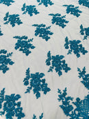 Eva Luxury Beaded Floral Lace, by The Yard.