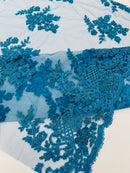 Eva Luxury Beaded Floral Lace, by The Yard.