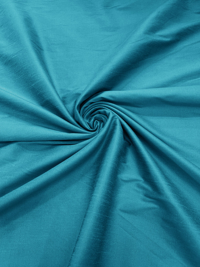 Turquoise - Polyester Dupioni Faux Silk Fabric/ 55” Wide/Wedding Fabric/Home Decor.