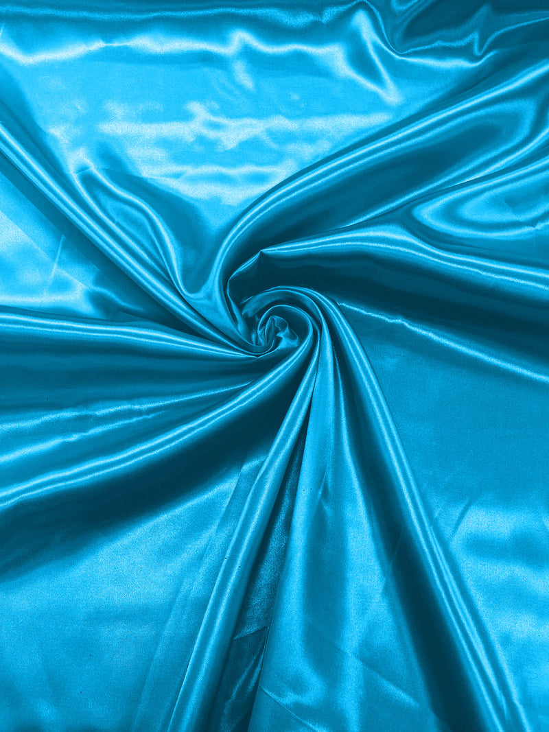 Turquoise - Shiny Charmeuse Satin Fabric for Wedding Dress/Crafts Costumes/58” Wide /Silky Satin