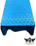 Rectangular Tablecloth Roses Jacquard Satin Overlay for Small Coffee Table Seamless. (60 Inches x 120 Inches)