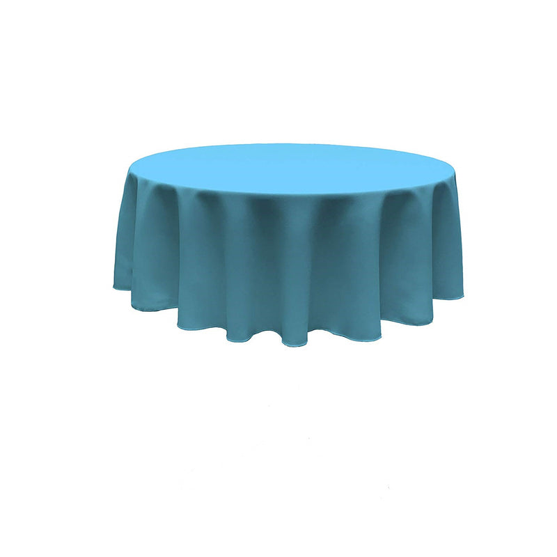 Turquoise Round Polyester Poplin Seamless Tablecloth - Wedding Decoration Tablecloth