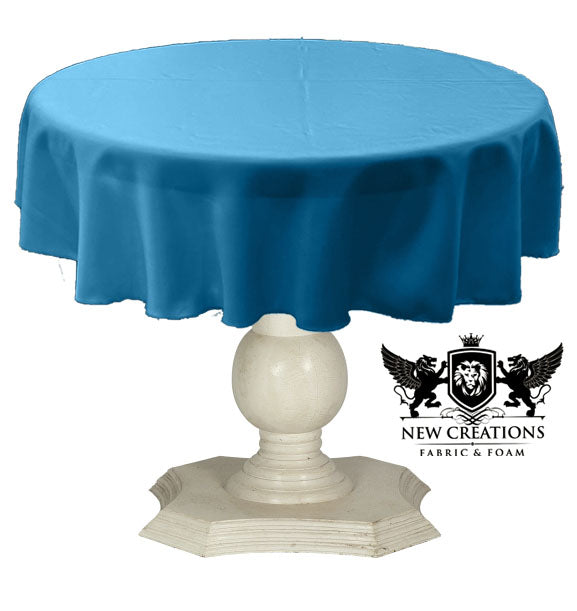 Tablecloth Solid Dull Bridal Satin Overlay for Small Coffee Table Seamless. University Blue
