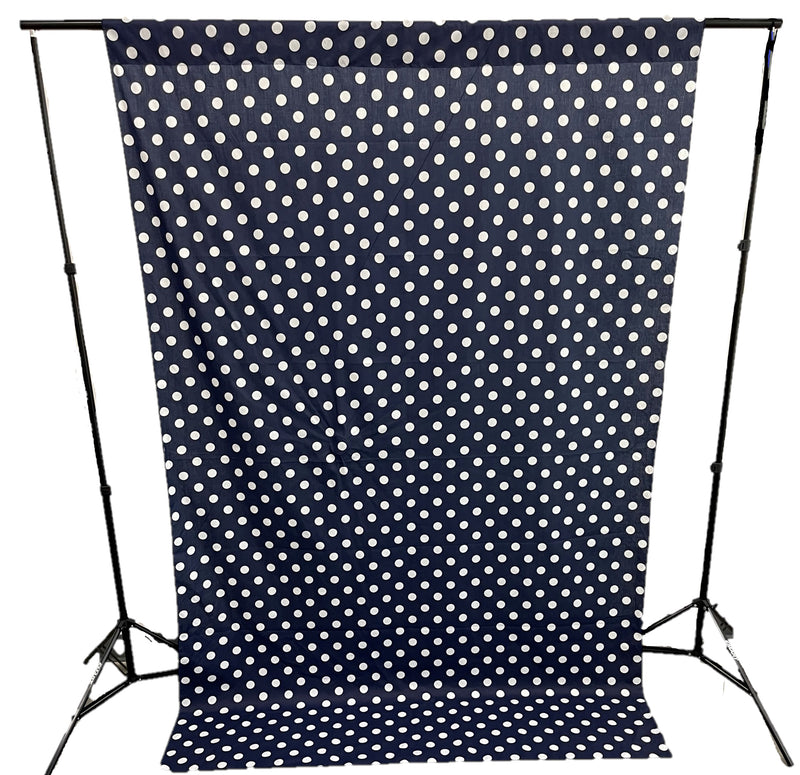 58" Wide x 120" High, Poly Cotton Polka Dot Decorative Backdrop Drape Curtain Divider, 1 Panel