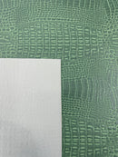 Crocodile Marine Vinyl 2 tone Upholstery, Crocodile Skin Texture Faux Leather PVC Vinyl, 54" Wide.