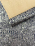 Metallic Gator Vinyl Fabric 54" Wide / Upholstery Crafting Accessories Applications Faux Leather PVC.