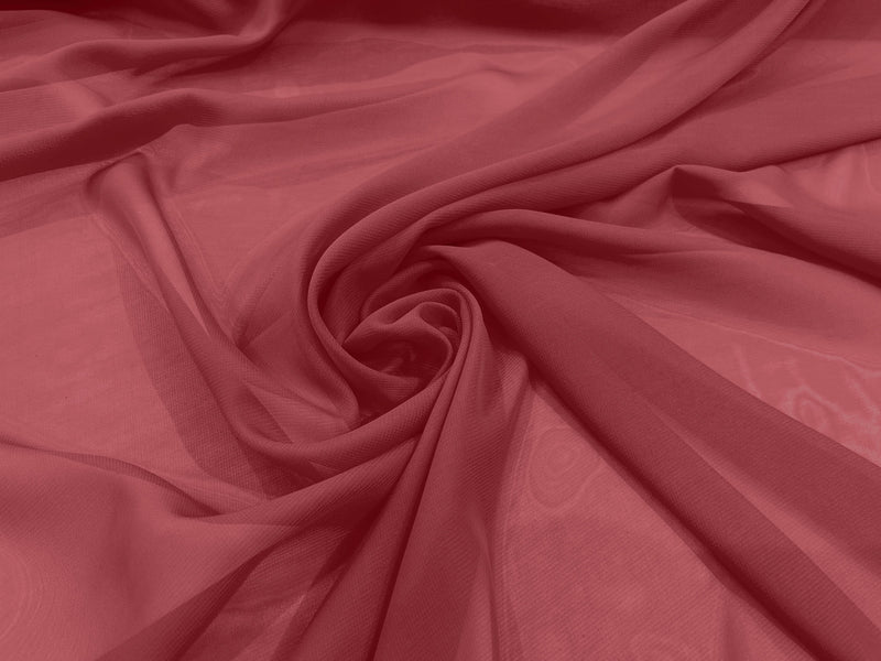 Water Melon 58" Wide 100% Polyester Soft Light Weight, See Through Chiffon Fabric ByTheYard.