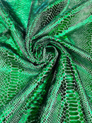 SNAKE FOIL STRETCH VELVET FABRIC (By The Yard)