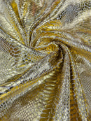 SNAKE FOIL STRETCH VELVET FABRIC (By The Yard)