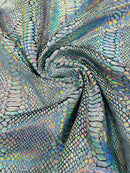 SNAKE FOIL STRETCH VELVET FABRIC (By The Yard)