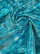 SNAKE FOIL STRETCH VELVET FABRIC (By The Yard)
