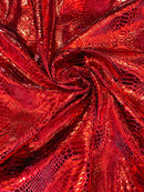 SNAKE FOIL STRETCH VELVET FABRIC (By The Yard)
