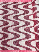 WAVE SEQUIN VELVET FABRIC (By The Yard)