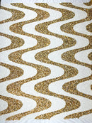 WAVE SEQUIN VELVET FABRIC (By The Yard)