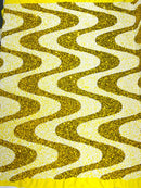 WAVE SEQUIN VELVET FABRIC (By The Yard)