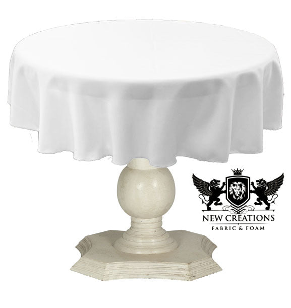 Tablecloth Solid Dull Bridal Satin Overlay for Small Coffee Table Seamless. White