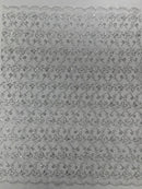 Corded Lace/ Butterfly Design Embroidered With Sequin on a Mesh Lace Fabric