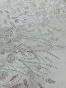 Luxury 3D Floral/Butterfly Beaded lace, by The Yard.