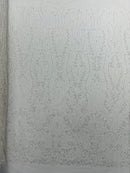 Modern Luxury Beaded Fabric Embroidered on a Mesh Lace, Sold by The Yard.