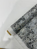 Snake Design Shattered Glass Nylon Spandex Fabric, 4-Way Stretch, by The Yard.