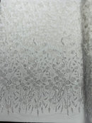 Luxury 3D Floral/Butterfly Beaded lace, by The Yard.