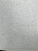 Luxury Bridal Fabric with Geometric Beading on a mesh, by The Yard.