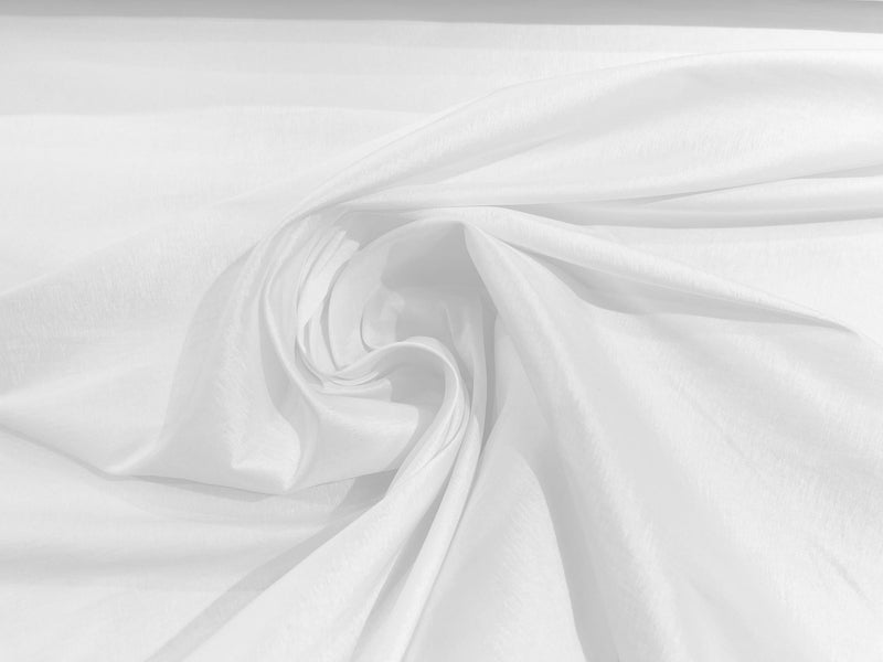White Solid Medium Weight Stretch Taffeta Fabric 58/59" Wide-Sold By The Yard.