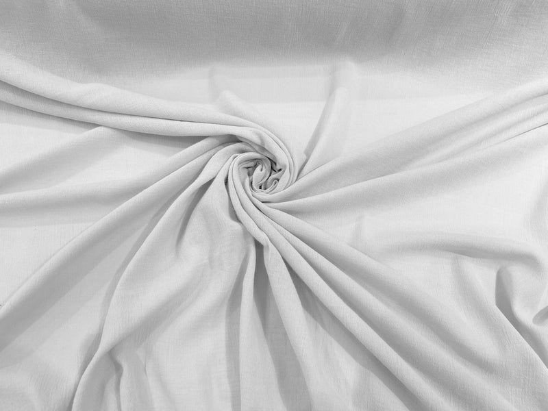 White 48/50" Wide 100% Cotton Lightweight Crushed Gauze Fabric By The Yard