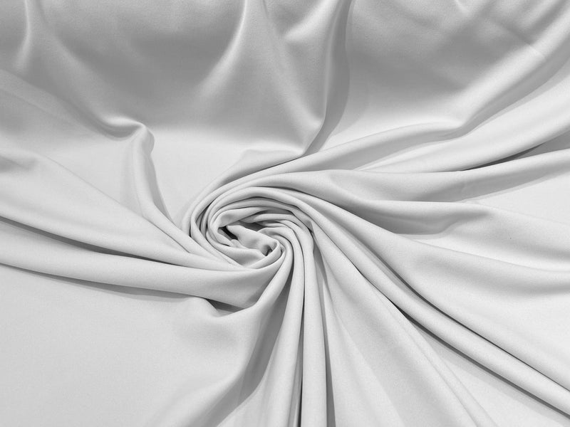 White Stretch Double Knit Scuba Fabric Wrinkle Free/ 58" Wide 100%Polyester ByTheYard.