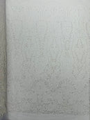 Modern Luxury Beaded Fabric Embroidered on a Mesh Lace, Sold by The Yard.