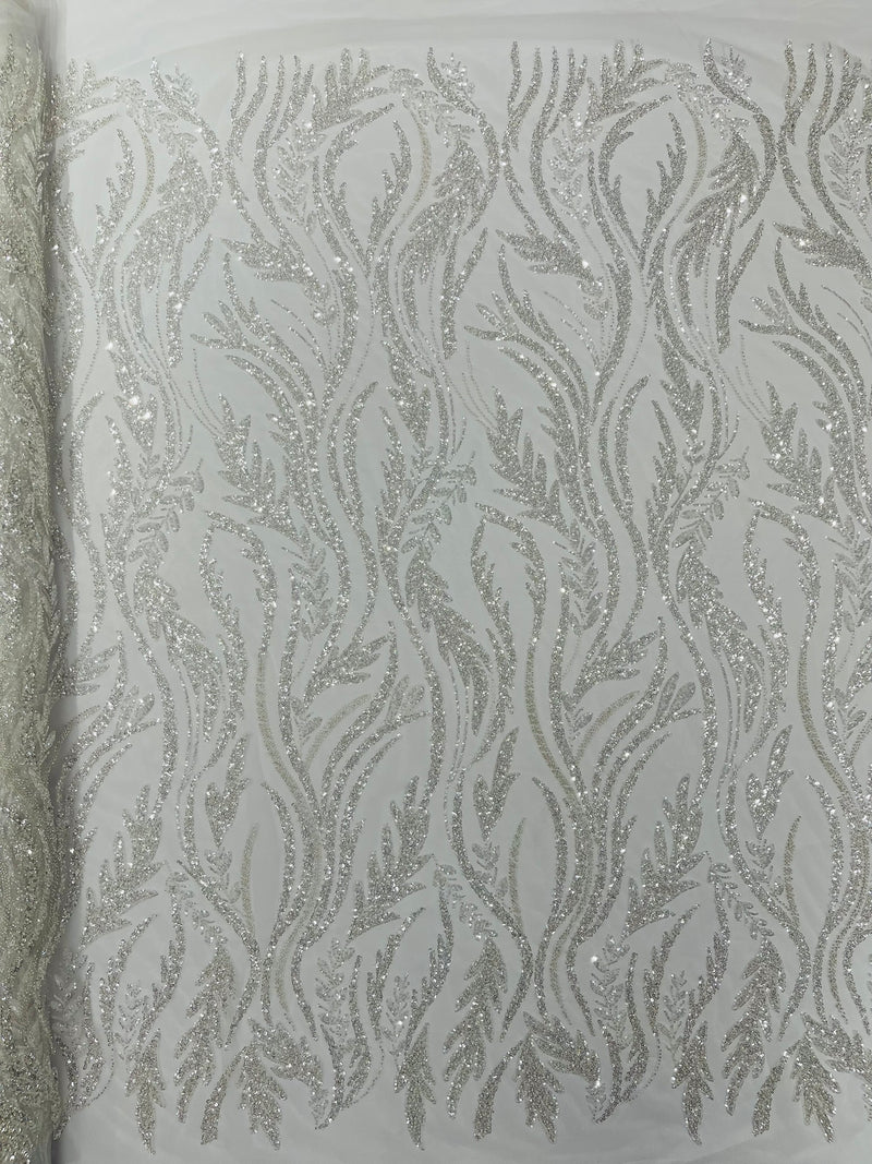Luxury Festival Beaded Vine Lace Fabric, by The Yard.