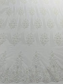 Classic Beaded Damask Lace, by The Yard.