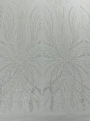 Palm Beaded Damask Design Fabric, by The Yard. (Copy)