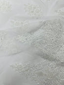Classic Beaded Damask Lace, by The Yard.