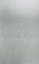 Feather Wing Shiny Sequin Design on a 4 Way Stretch mesh Fabric-Prom-Sold by The Yard.