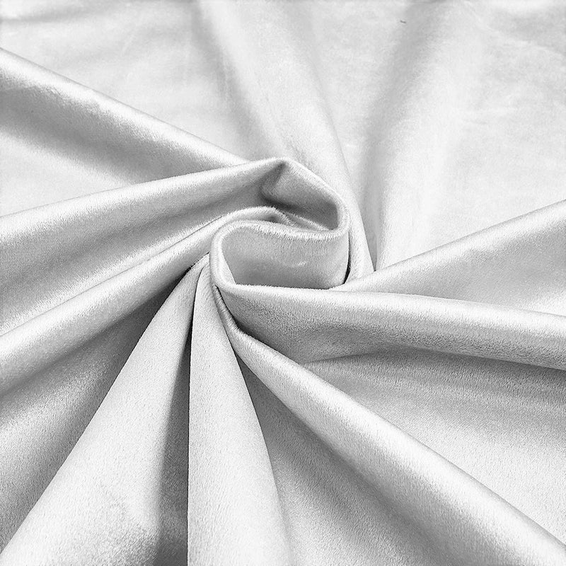 White 58"/60Inches Wide Royal Velvet Upholstery Fabric. Sold By The Yard.