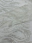 Luxury Festival Beaded Vine Lace Fabric, by The Yard.