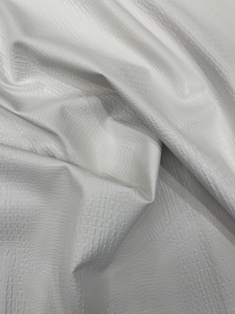 Crocodile Marine Vinyl 2 tone Upholstery, Crocodile Skin Texture Faux Leather PVC Vinyl, 54" Wide.
