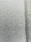 Luxury 3D Floral/Butterfly Beaded lace, by The Yard.