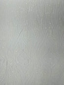 Feather damask shiny sequin design on a 4 way stretch mesh Fabric-sold by The yard.