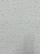 Heavy Scattered Pearls Studded Mesh, 2-Way Stretch, sold by the yard.