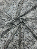 Snake Design Shattered Glass Nylon Spandex Fabric, 4-Way Stretch, by The Yard.