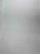 Geometric Feather wing shiny sequin design on a 4 way stretch mesh Fabric-sold by the yard.