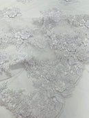 CORDED LACE 3D FLORAL (by the yard)