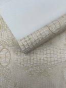 Metallic Gator Vinyl Fabric 54" Wide / Upholstery Crafting Accessories Applications Faux Leather PVC.